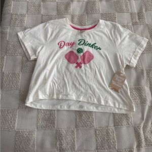 NWT Messy Bun Just Chillin' Day Dinker pickleball graphic tee size M